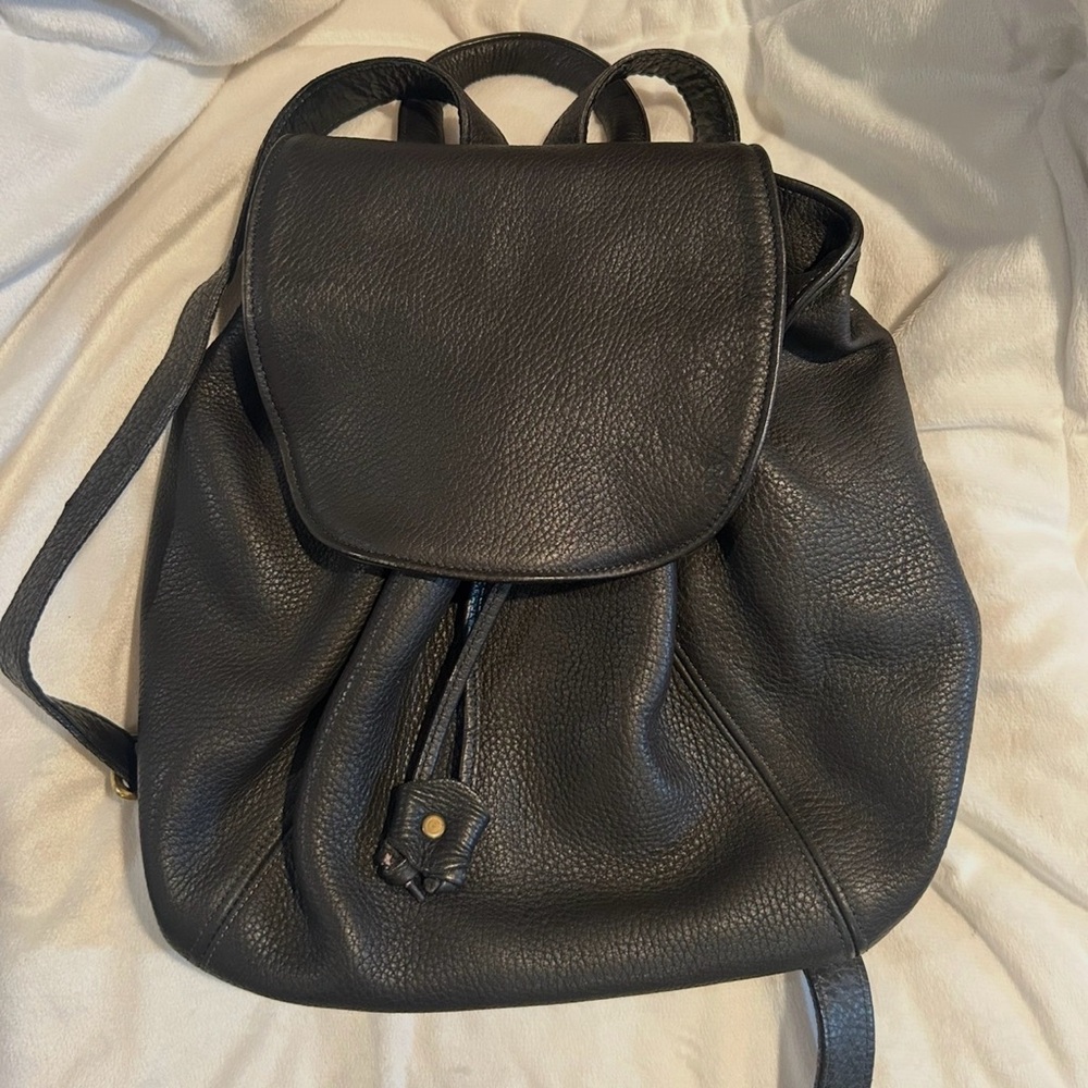 Coach Pebbled Black Leather Backpack